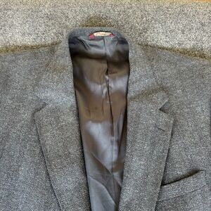Bert Pulitzer Men Blazer 50 Heather Gray Lined Notch Lapel Single Breasted